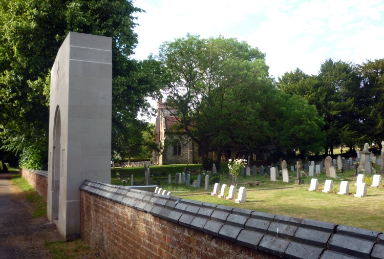 Harefield's Australian Military Cemetery, with the parish church behind